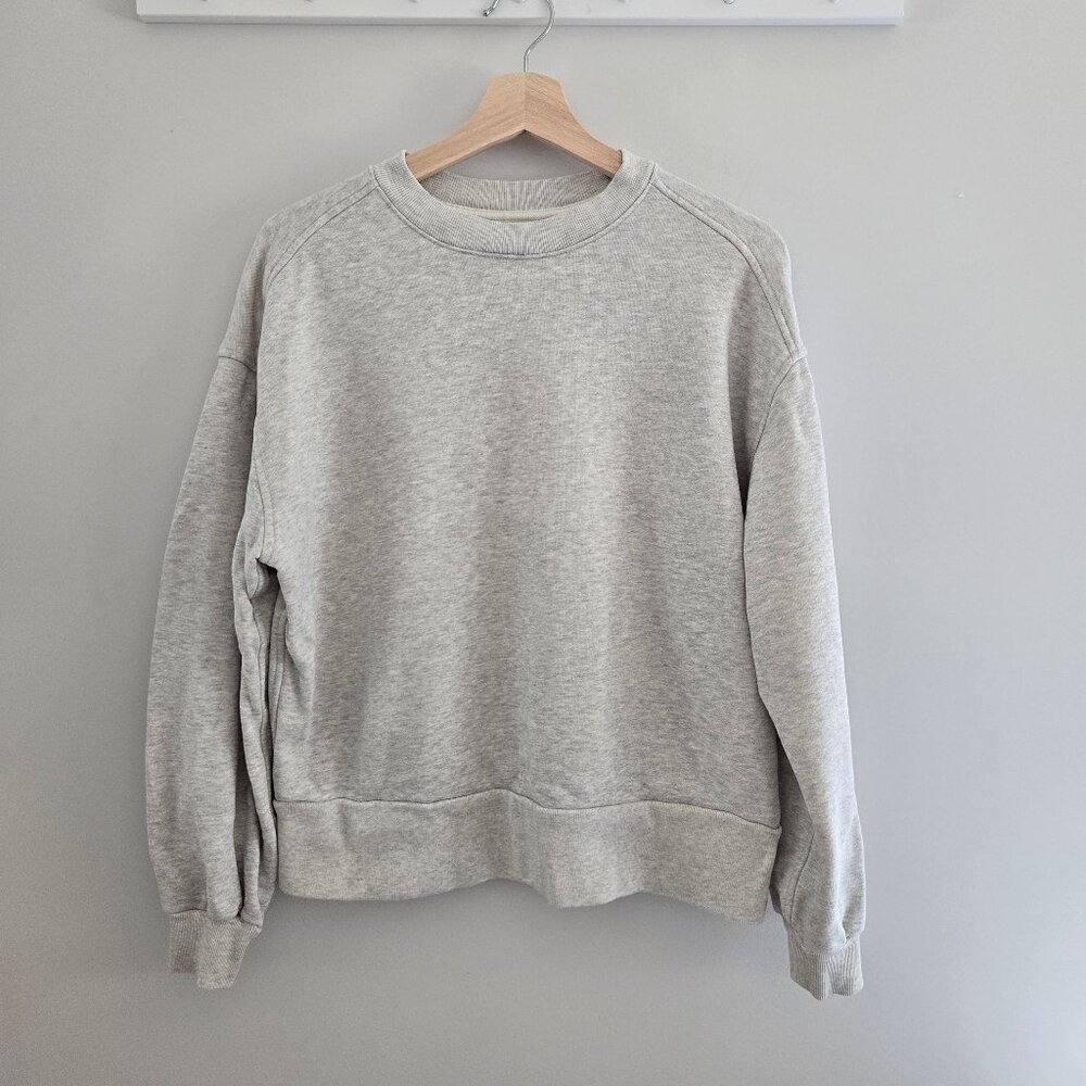 Everlane The Track Oversized Crew Sweatshirt Grey Size Small